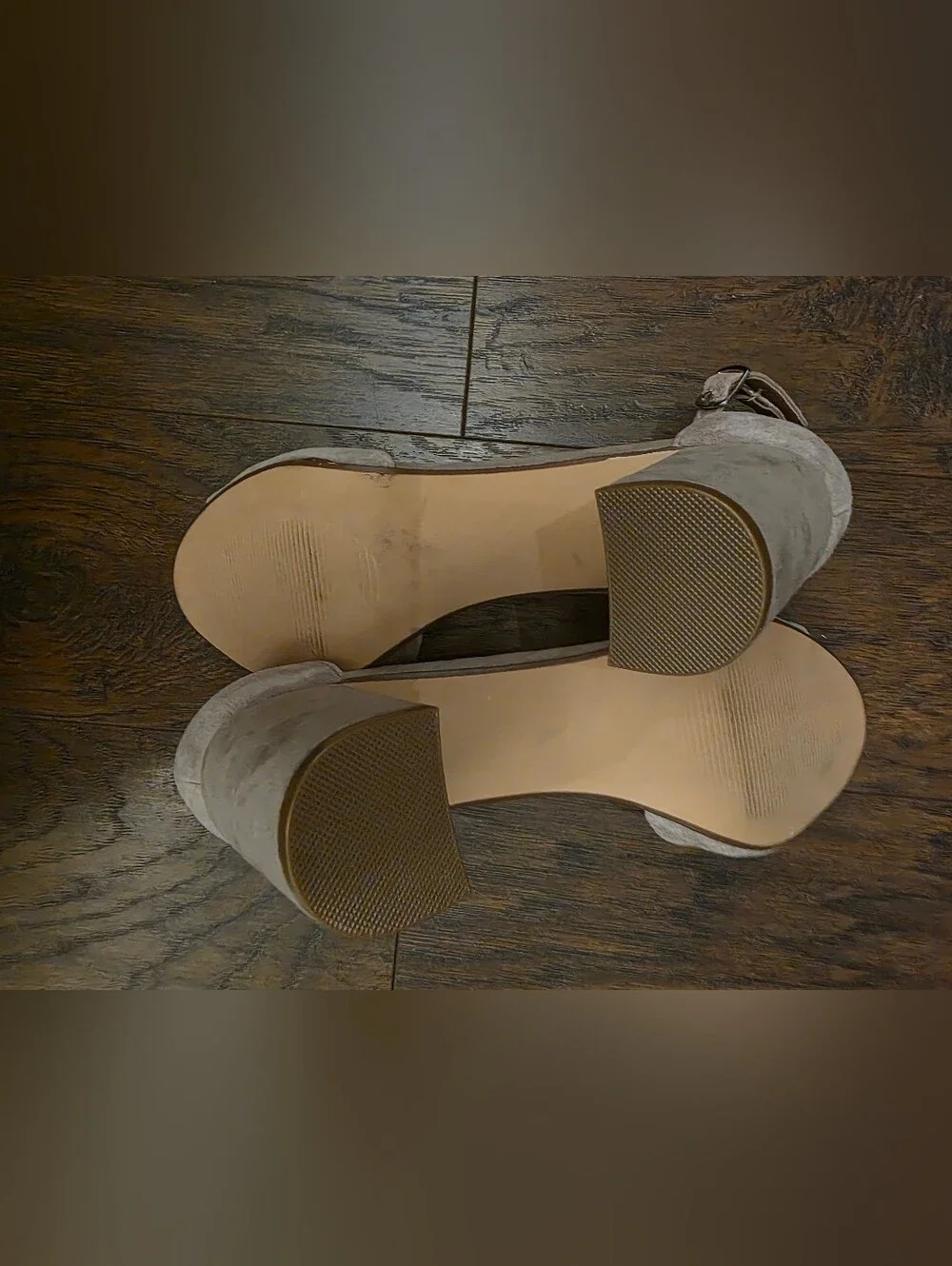 Steve Madden Taupe Suede Block Heel Sandals